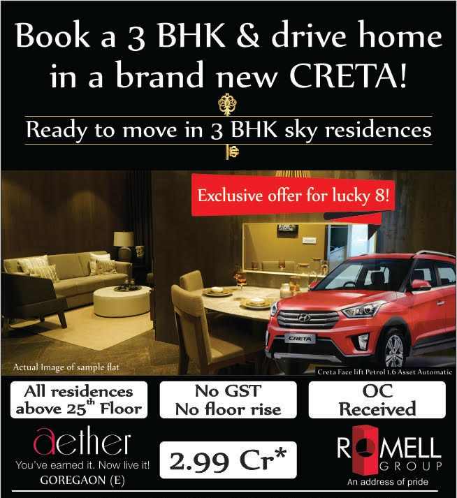 Drive home in a brand new Creta by booking 3 BHK at Romell Aether in Mumbai